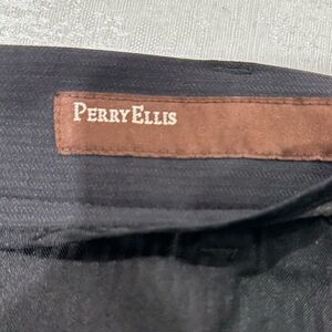Perry Ellis Black Dress Trousers with Brown Label